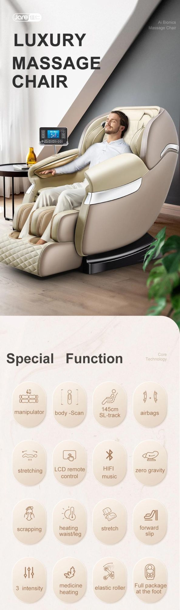 SL Track Thai Full Body Massage Chair Zero Gravity Folding Recliner Chair