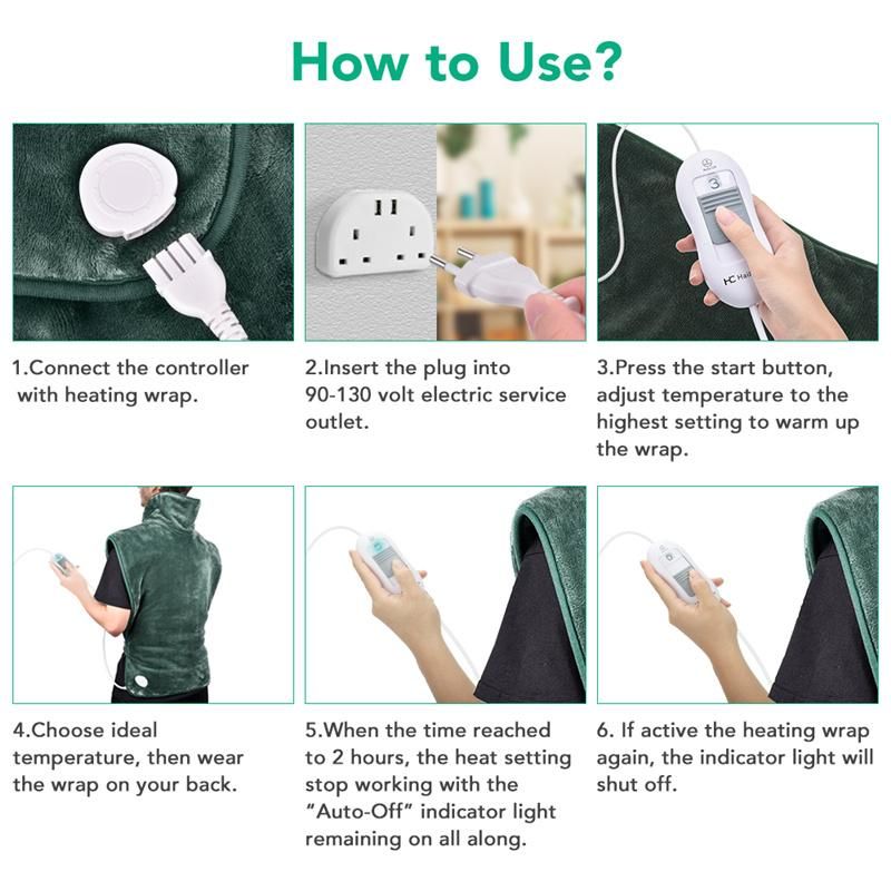 Washable Electric Blanket Overheat Protect Heating Shawl for Back Shoulder Neck Pain Relief Therapy Cape Winter Christmas Gift