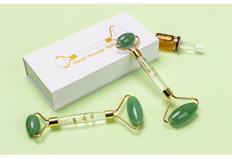 Facial Massage Device Face Massage Roller Quartz Facial Roller Flower Jade Roller