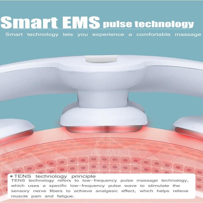 Rechargeable Magnetic EMS Neck Massager with Remote Control and 4 Heads
