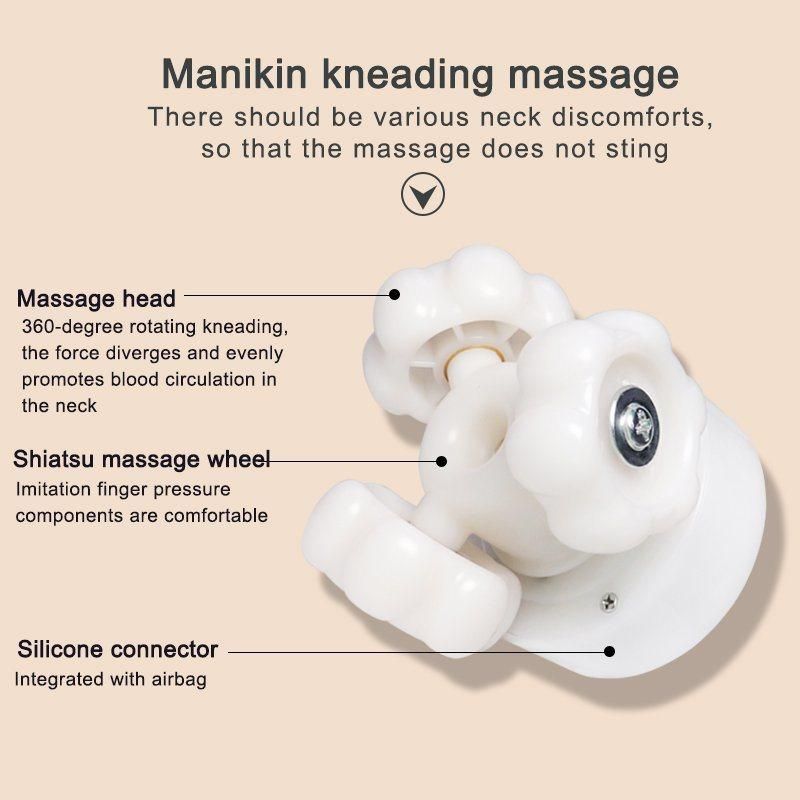 Shiatsu Massage Pillow with Heat Deep Tissue Kneading Travel Pillow with Massager