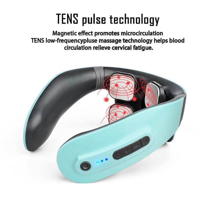 Tens Low Frequency Pulse Heating Massage 4D Smart Electric Neck Massager with 6 Modes 18 Levels