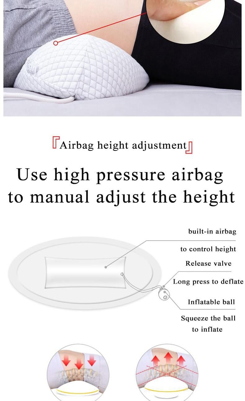 Height Adjustable Heating Massager Waist Pillow Pain Relief Light Therapy