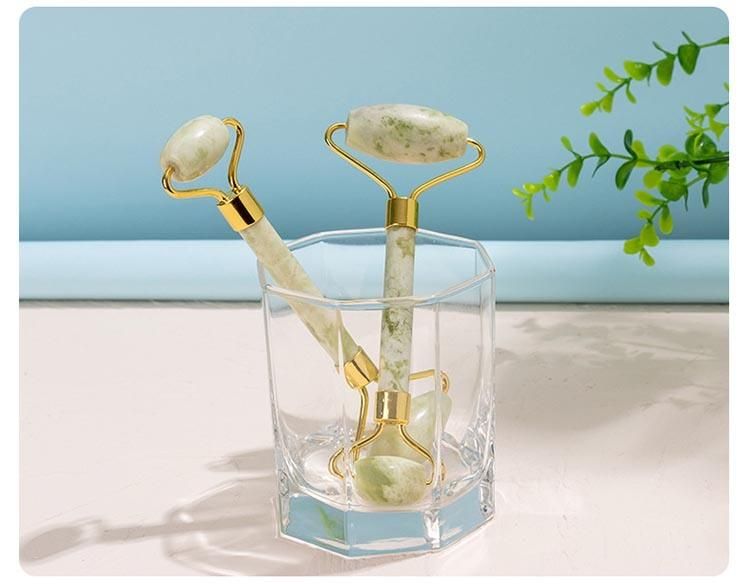 Without Noise Natural Jade Stone Facial Face Massage Set Anti Aging Jade Roller Massager Set