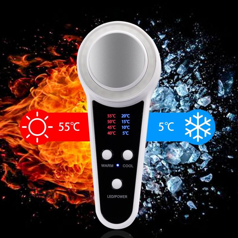 Rechargeable LED Hot Cold Hammer Skin Care Device Massager Anti-Aging Lifting Rejuvenation Facial Machine Skin Lifting Tighten