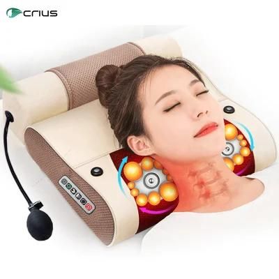 Ningde Crius C-M1 2 in 1 Shiatsu Head Shoulder Back Neck Shiatsu Vibrator Infrared Neck Soft Support Travel Massage Pillow