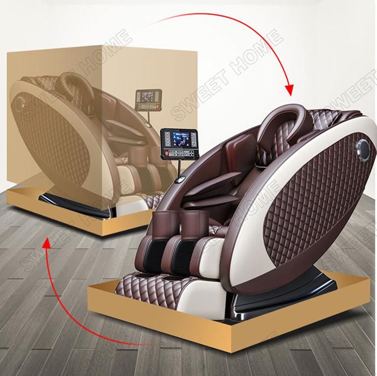 Electric Full Body Egg Shape Chair Massager Vibration Air Squeezing Shiatsu L Track Massage Chair with Bt Speakers