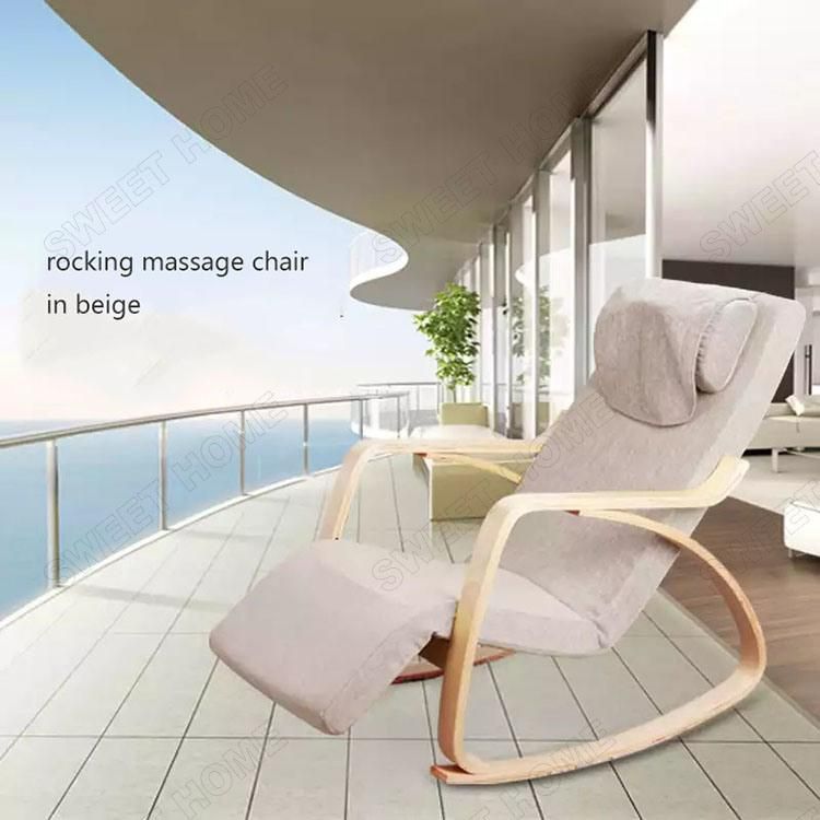 Electric Full Body Shiatsu Swing Armchair Portable Small Wood Rocker Massage Chair