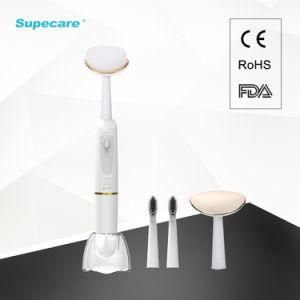 Multi-Functional Beauty Equipment with Massage Head+Facial Cleaning Brush+Toothbrush