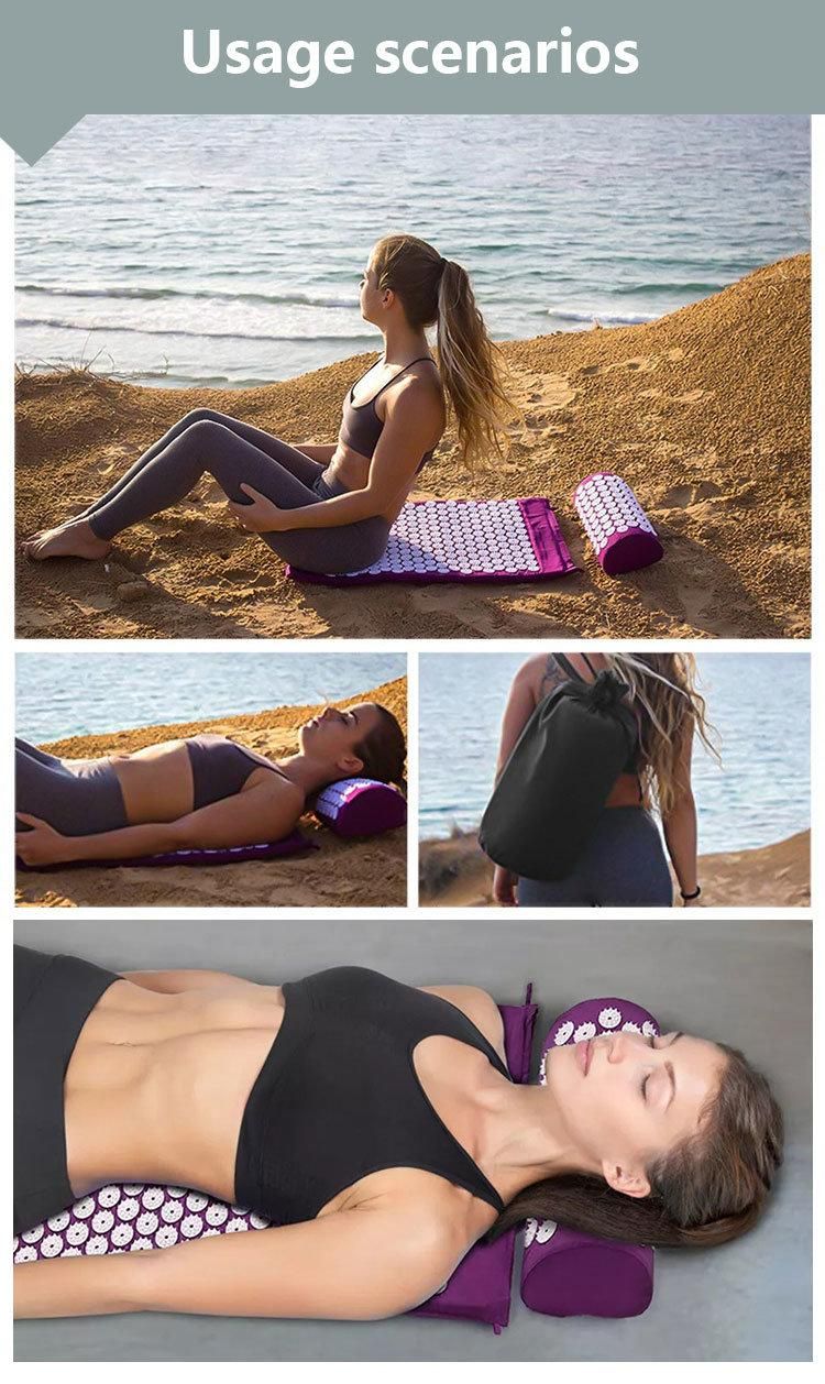 Wholesale Custom Printed Yoga Massage Acupressure Mat and Neck Pillow Set