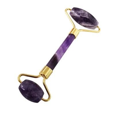 Best Quality Amethyst Crystal Welded Jade Roller and Gua Sha Beauty Facial Massager Jade Roller for Face