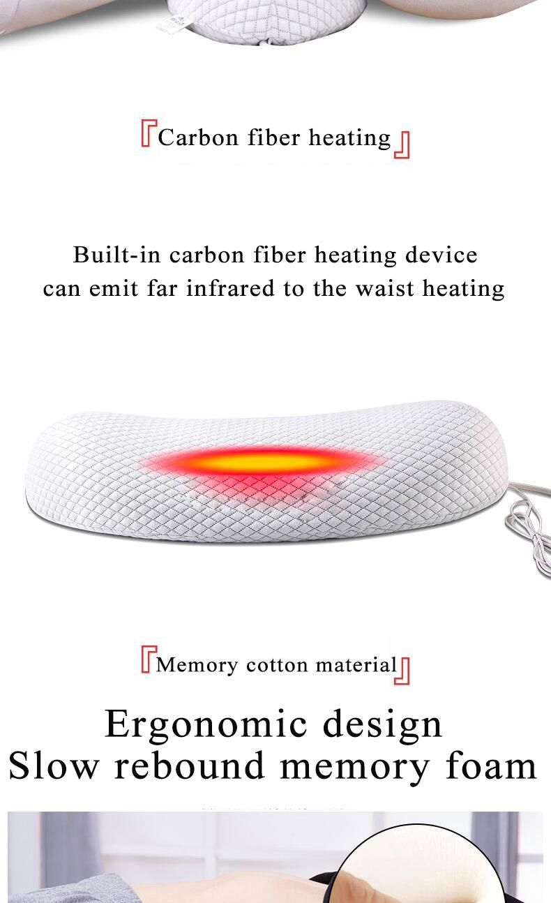 Height Adjustable Heating Massager Waist Pillow Pain Relief Light Therapy