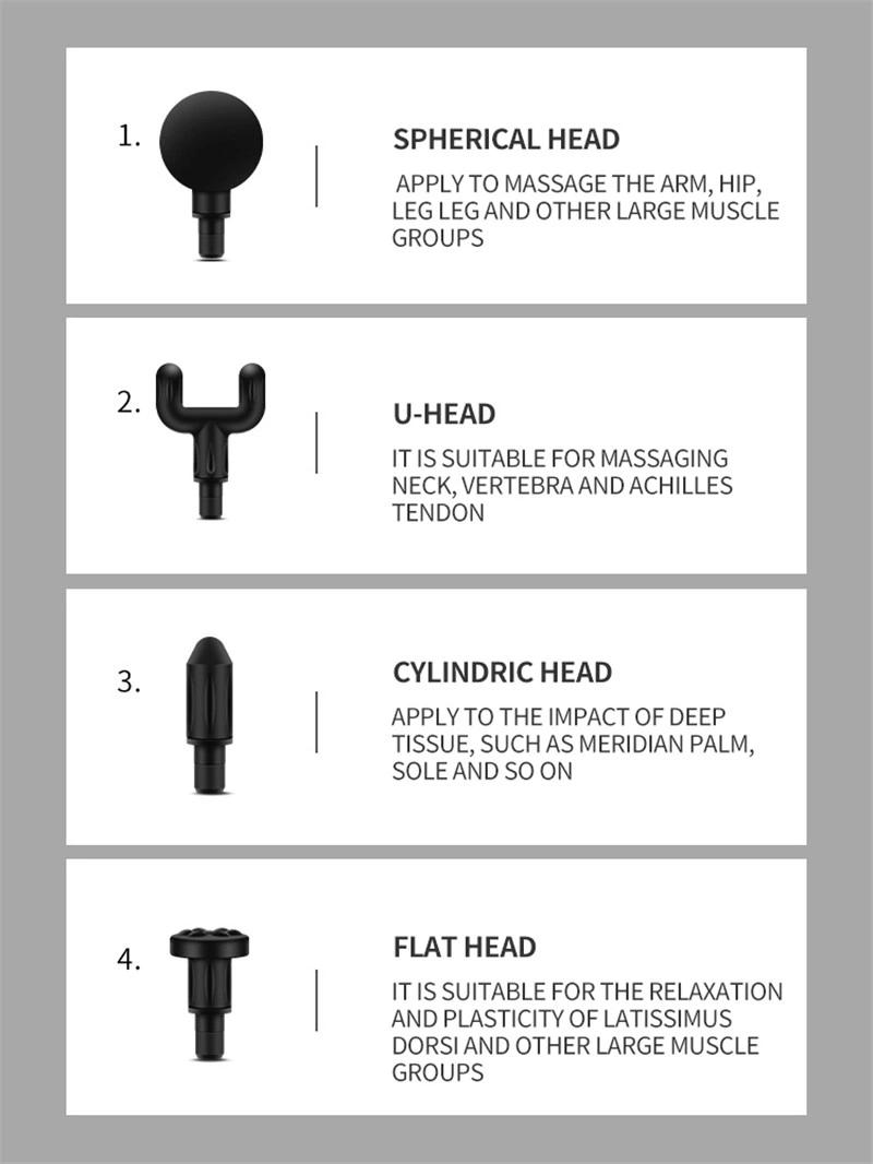 Mini Muscle Deep Tissue Body Fascia Massage Gun with 4 Heads