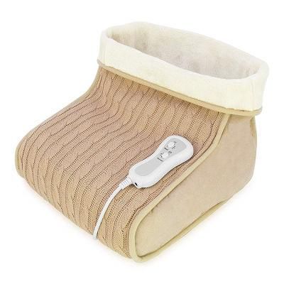 Cozy Electric Vibrating Foot Warmer Boot Blood Circulation Vibrator Thermal Feet Massager with Soft Knit Cover