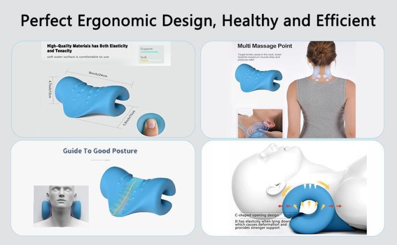 Wholesale PU Relaxation Comfortable Ergonomic Neck Rest Massage Pillow Device