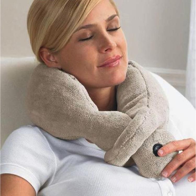 Electric Battery Operated Vibrating Neck Massage Scarf Multiple Purpose Portable Travel Pillow Massager with Vibrator