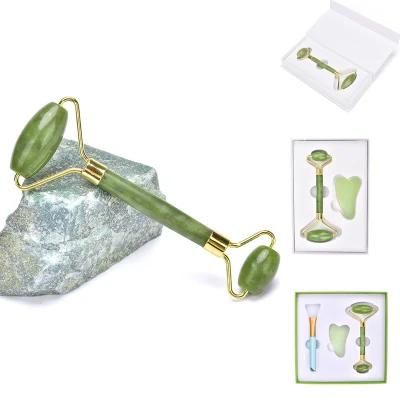 Portable Facial Anti-Wrinkle Lift Double-Head Natural Jade Beauty Massager Roller Beauty Tools