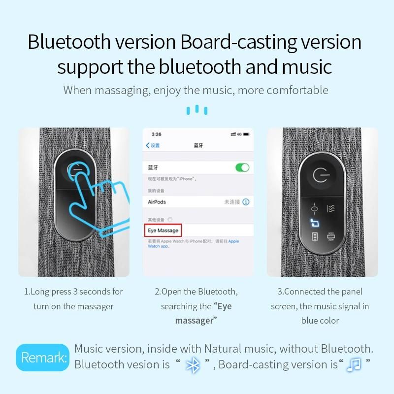 New Arrivals Wireless Blue Tooth Music Audio Hot Compress Eye SPA Eye Massager
