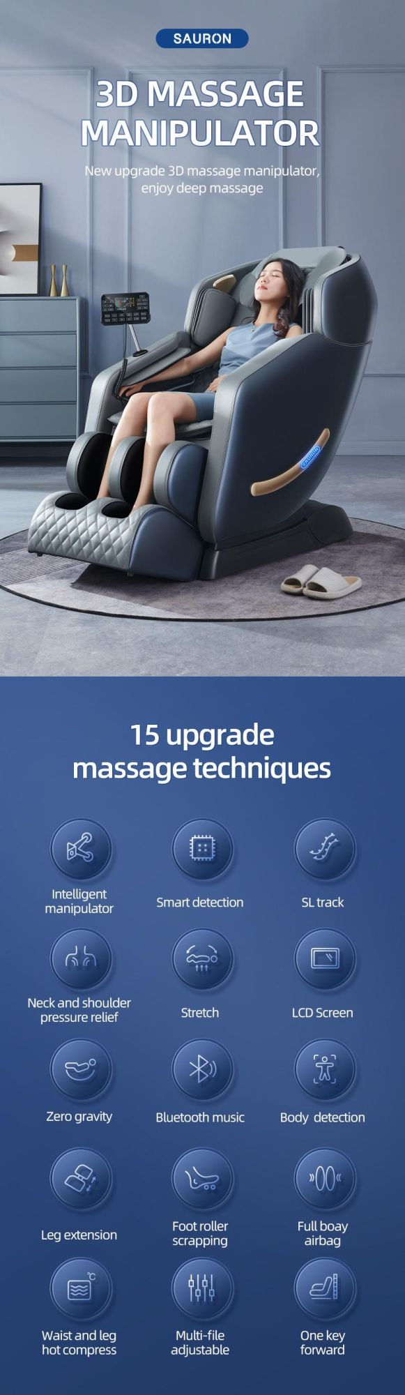 Wholesale Fauteuil Massage Pedicure 2022 8d Massagechair 4D Sofa Chairs Luxury Full Body Massage Chair Zero Gravity 3D