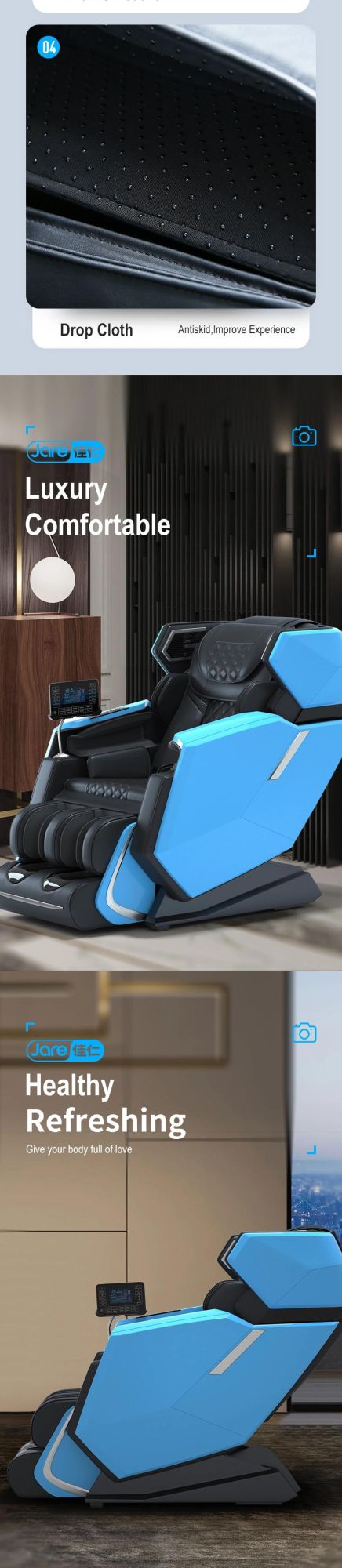 Jare A301 New Arrival OEM ODM Hot Sales Foot Massage Zero Gravity 4D Electric Heated Vibration SL-Track Full Body Massage Chair