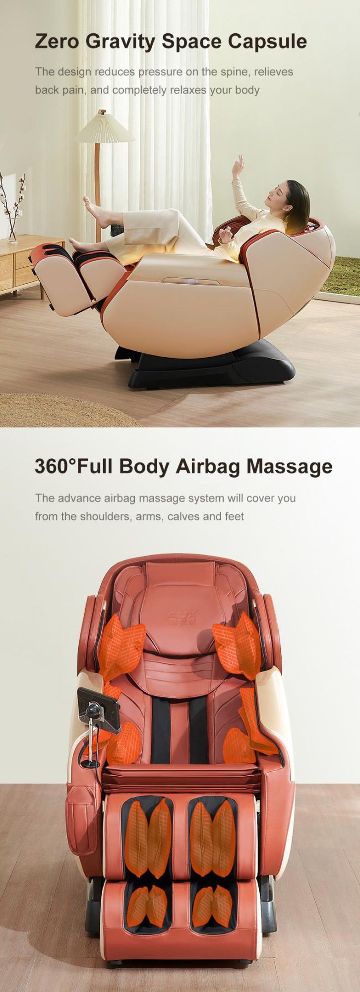 Amazon Best Sell Kursi Pijat Elektrik Electric Smart SL Mechanism Massage Chair 3D Zero Gravity Massage Chair 4D with Touch Screen
