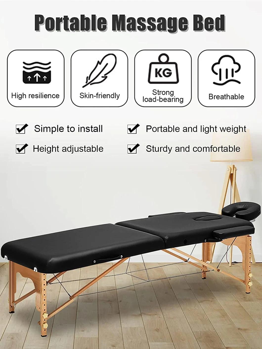 2 Section Body Wood Massage Bed Folding Massage Table