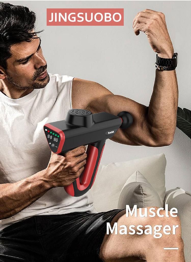 Rechargeable 4 Speed Mode Muscle Massage Gun Low Noise Fascia Gun