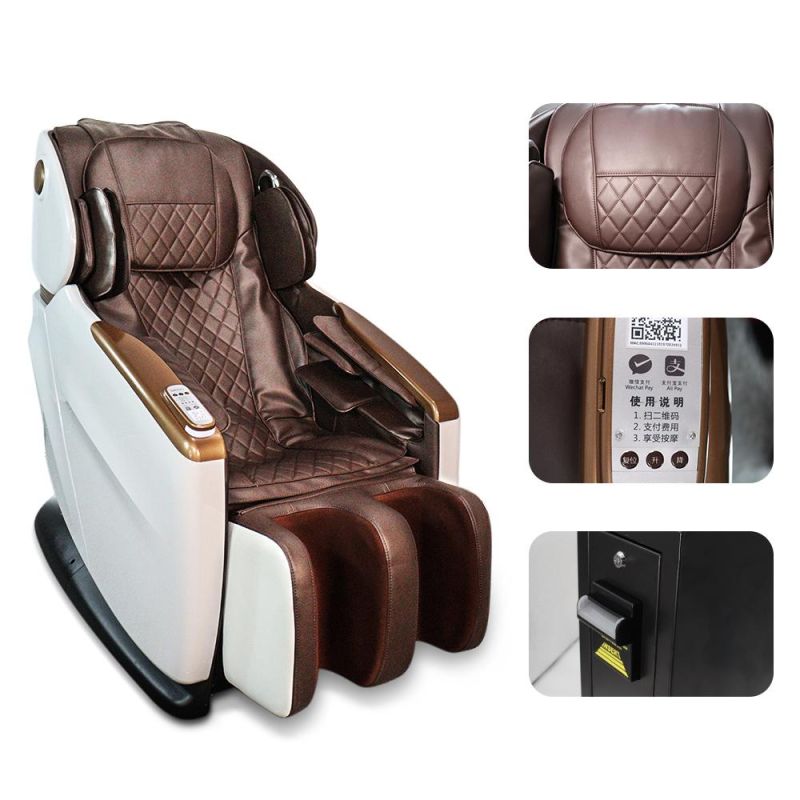 2022 New Design 4D Zero Gravity Luxury Coin Operated Commercial Massage Chair with External Coin Acceptor