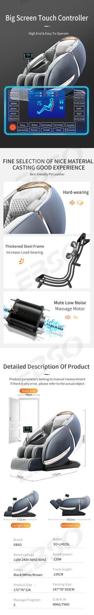2021 OEM Built-in Heater Electric Cheap Massage Full Body Airbags 3D Zero Gravity Massage Chair Price