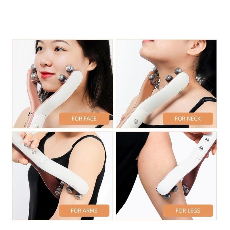 EMS Roller Massager Thin Face Arm Leg Roller Massage Double Chin Remover Fade Wrinkles Y Shape Full Body Skin Lifting Machine