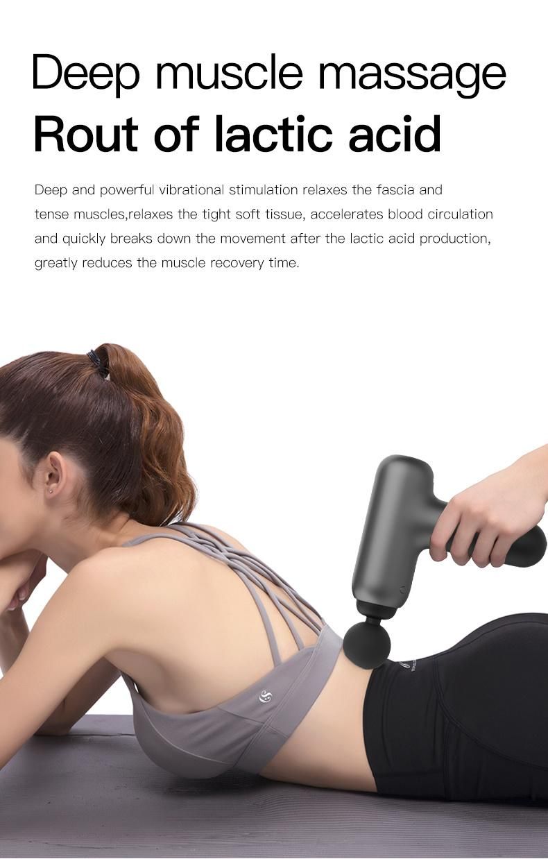 Handheld Rechargeable Electric Cordless Deep Tissue Vibration Muscle Fascia Massage Gun with EVA Case