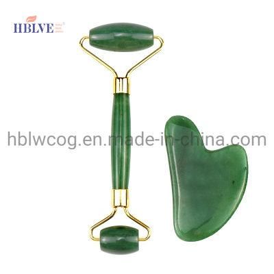 Wholesale Anti Aging Face Massage Pure Natural Green Aventurine Gua Sha Tool Set Aventurine Jade Roller