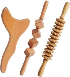 3 PCS Wood Therapy Massage Tools Set for Wooden Lymphatic Drainage Tool Maderoterapia Kit
