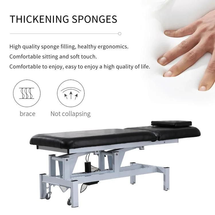 Hochey Medical Best Selling Height-Adjustable Beauty Clinic Salon Electronic 2 Motors Massage Table Bed Price