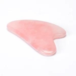 Heart Shaped Gua Sha Guasha Board Pink Rose Quartz Jade Stone Scraping Massage Tool