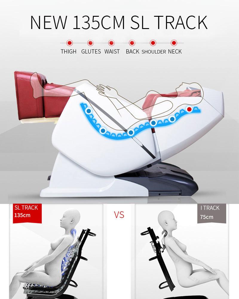 Full Body Shiatsu Massage Chair with 3D Zero Gravity Technology White and Red