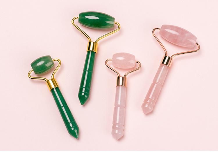 Hot Selling 100% Real Rose Quartz Guasha Mini Face Jade Roller