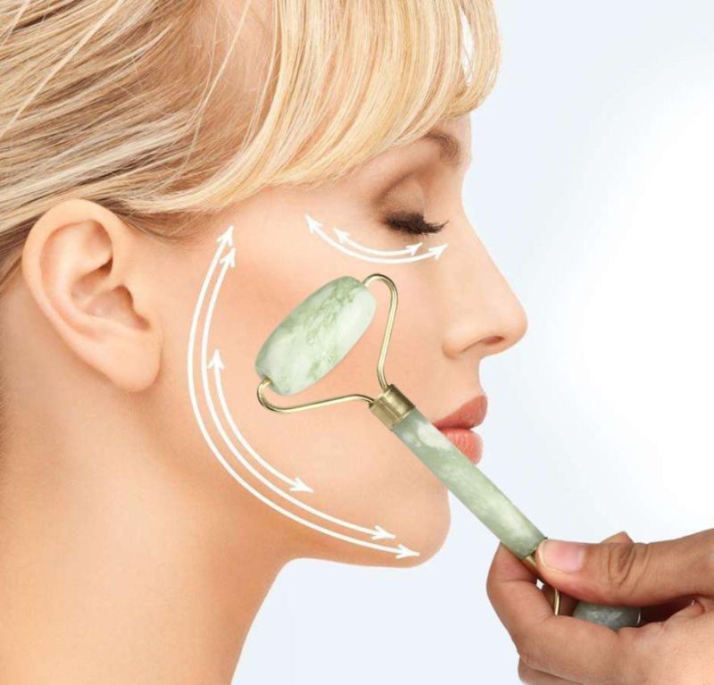 Custom Jade Roller Gua Sha Set Jade Facial Massager Face Roller Natural Green Face Massager Real Xiuyan Jade Roller for Face