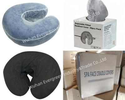 Fitted Head Rest Covers Massage Table Chair Non-Woven U Shape Pillow Cover Disposable Face Cradle Covers TNT