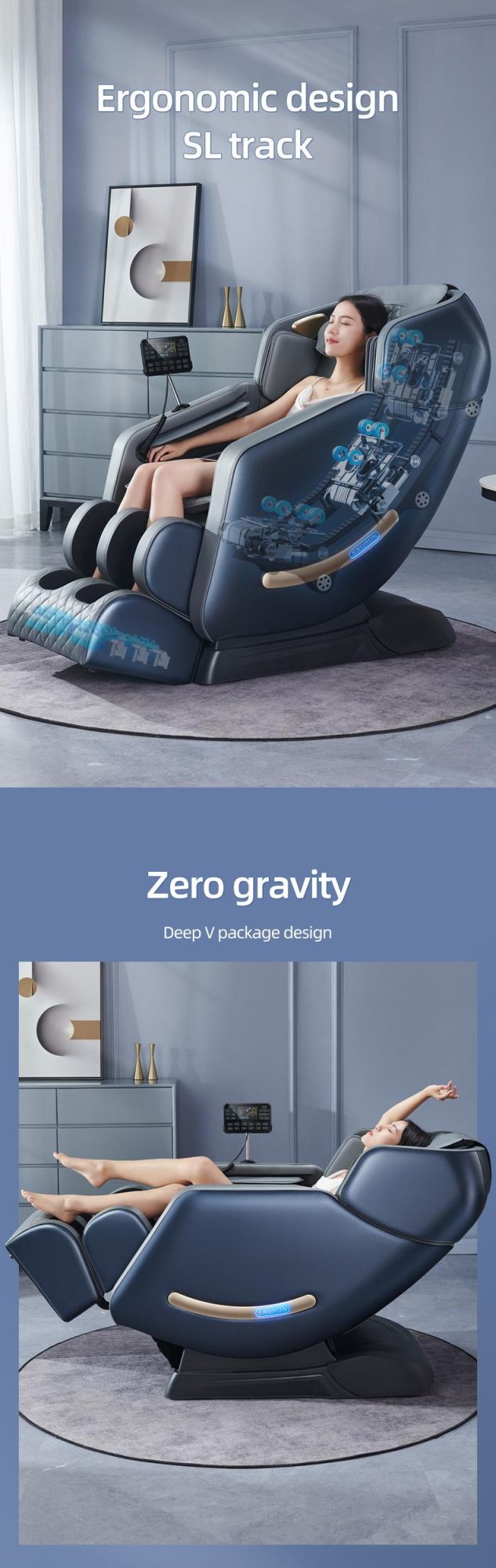 Sauron E300 2022 New SL Track 3D Full Body Thai Stretch Zero Gravity Massage Chair Recliner with Foot Massage