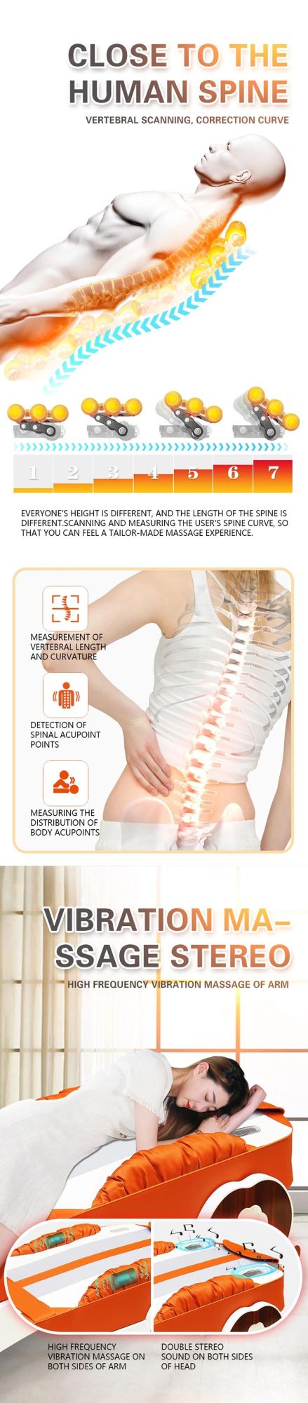 Multifunction Spine Care Thermal Jade Massage Bed