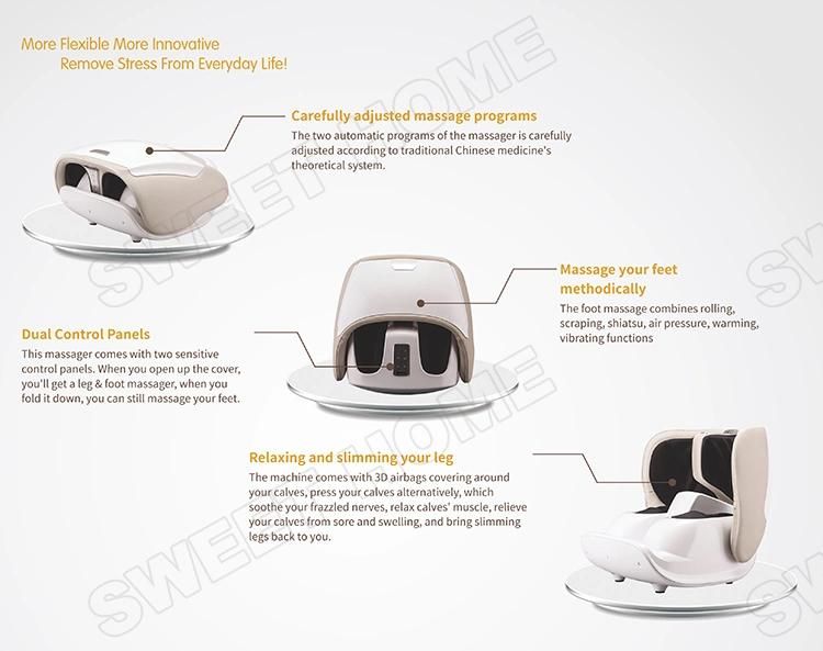 Collapsible Electric Air Compression Foot and Leg Calf Massager
