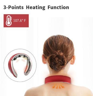 Smart Cervical Neck Massager with Heating Function, Deep Tissue Multiple Massage Techniques with 3 Massage Heads to Relax The Neck 2 Colors