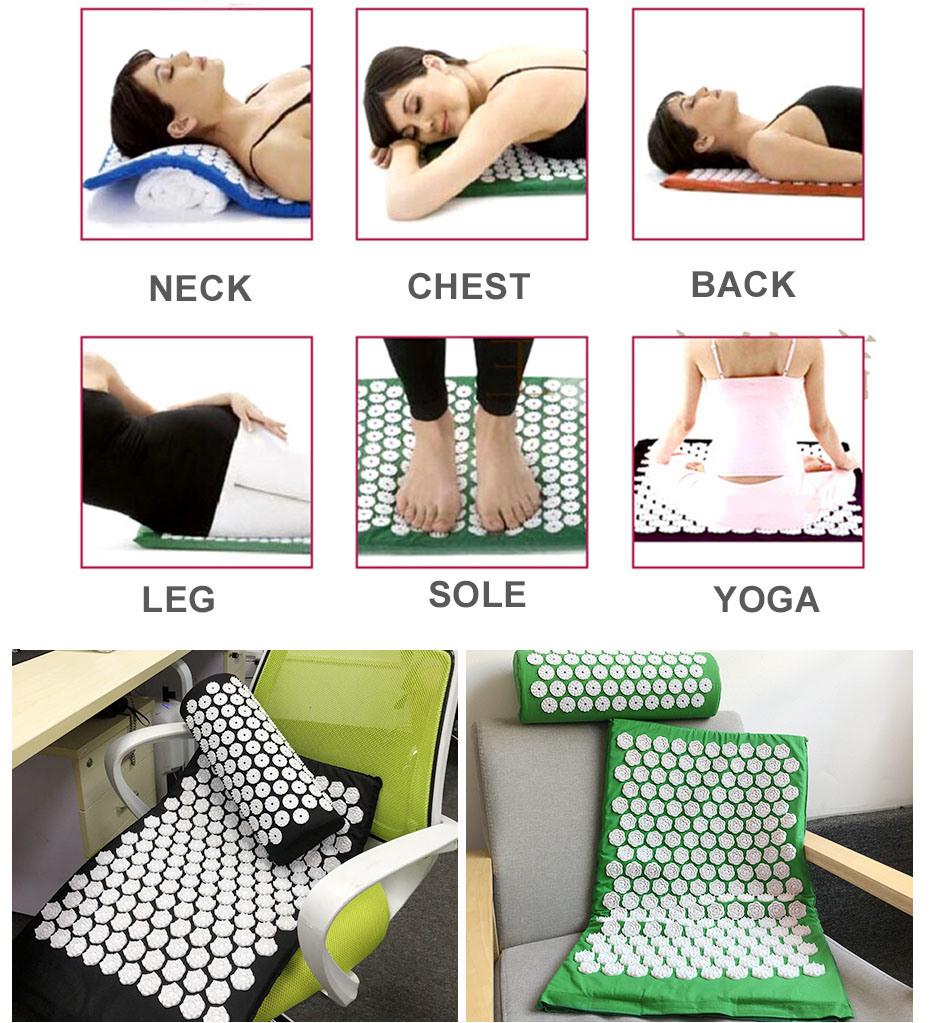 Folding Eco-Friendly Healthy Acupressure Mat and Pillow Set
