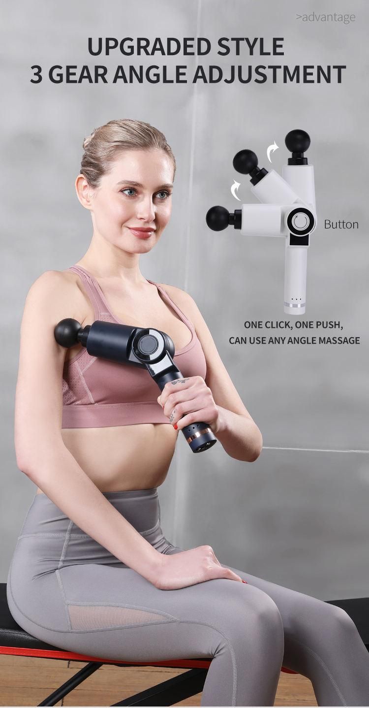 5 Gear Deep Tissue Massage Gun LCD Display Percussion Massager 180 Degree Angle Deep Knock with 6 Professional Heads