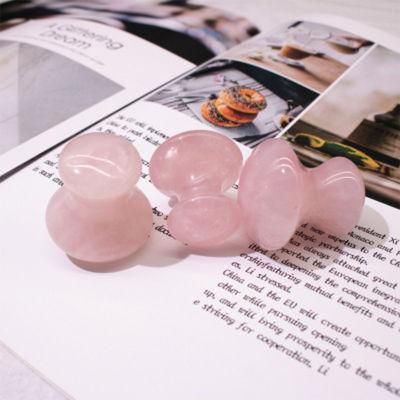2022 New Charming Shape Smaller Size Natural Stone Rose Quartz Jade Stone Eye Massager for Puffy Eyes