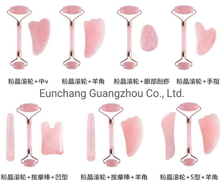 China Supplier Factory Rose Quartz Resin Roller Facial Massage Tolling