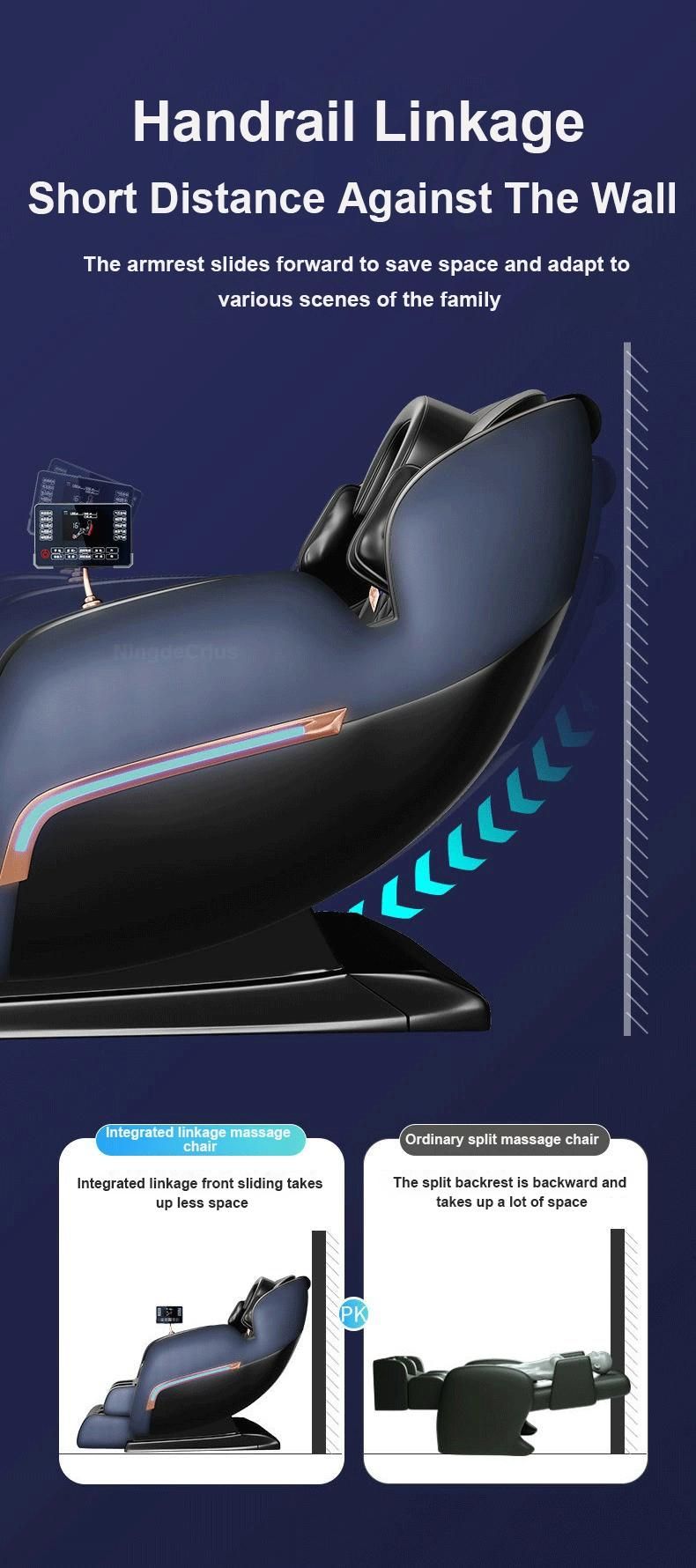 Ningdecrius C320L-22 2022 Ai Voice Control Big Size SL Super Long Rail 4D Manipulator with Breath Light Electric Massage Chair