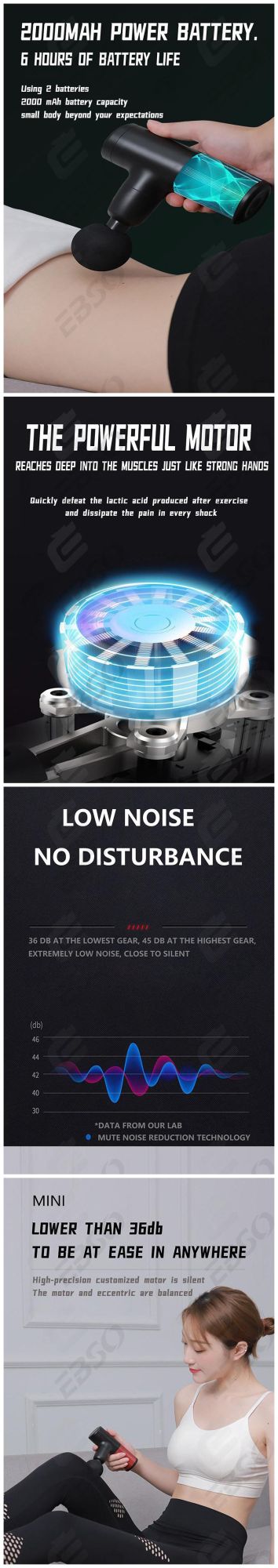 Dropshipping Best Cordless Handle Sports Electric Booster Impulse Percussion Deep Tissue Vibration Body Muscle Massage Gun