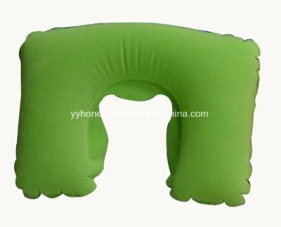 Promotion U Shape Flocked Inflatable Travel Neck Pillow